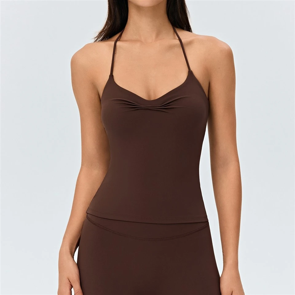 Heart-shaped Neckline Halter Yoga Vest