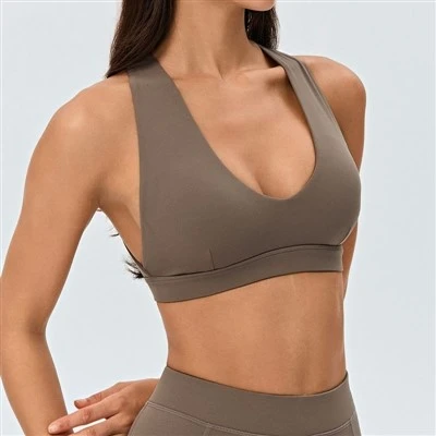 Deep V-neck One-piece Sports Bra